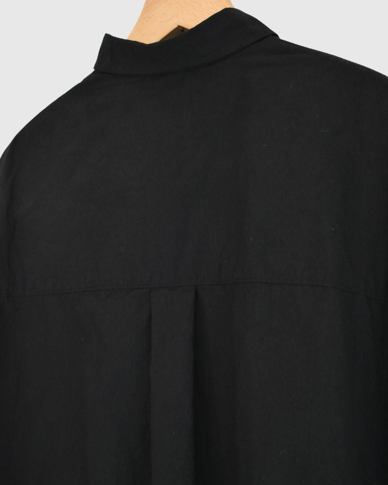 Tuck Cocoon Shirt in Black