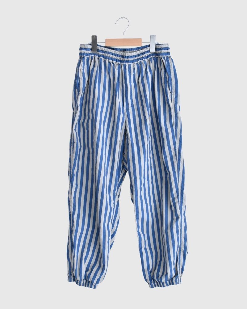 POPLIN WIDE STRIPE (OVERDYE) EASY PANTS in MilkyGrey
