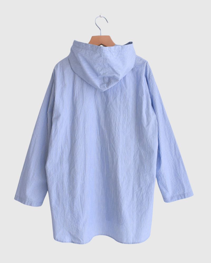 Hoodie shirt in White/Sax Stripe