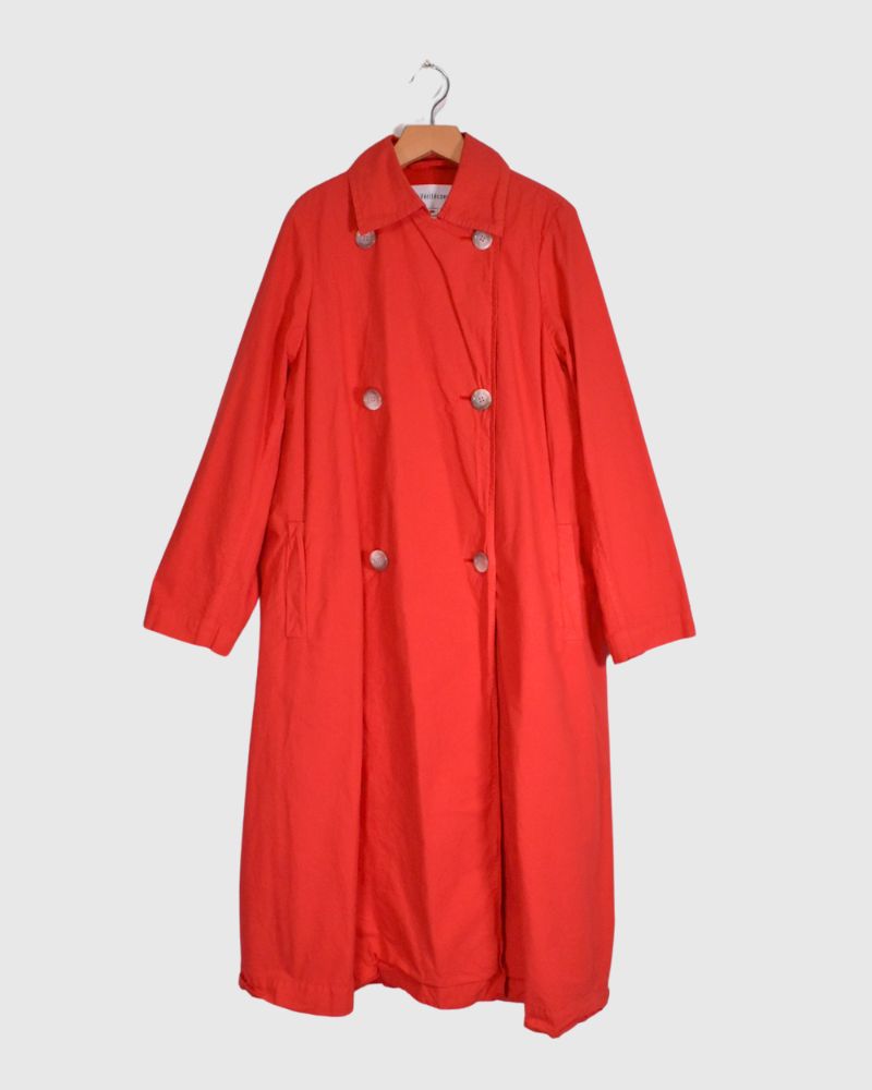 Double Button Coat in OrangeRed