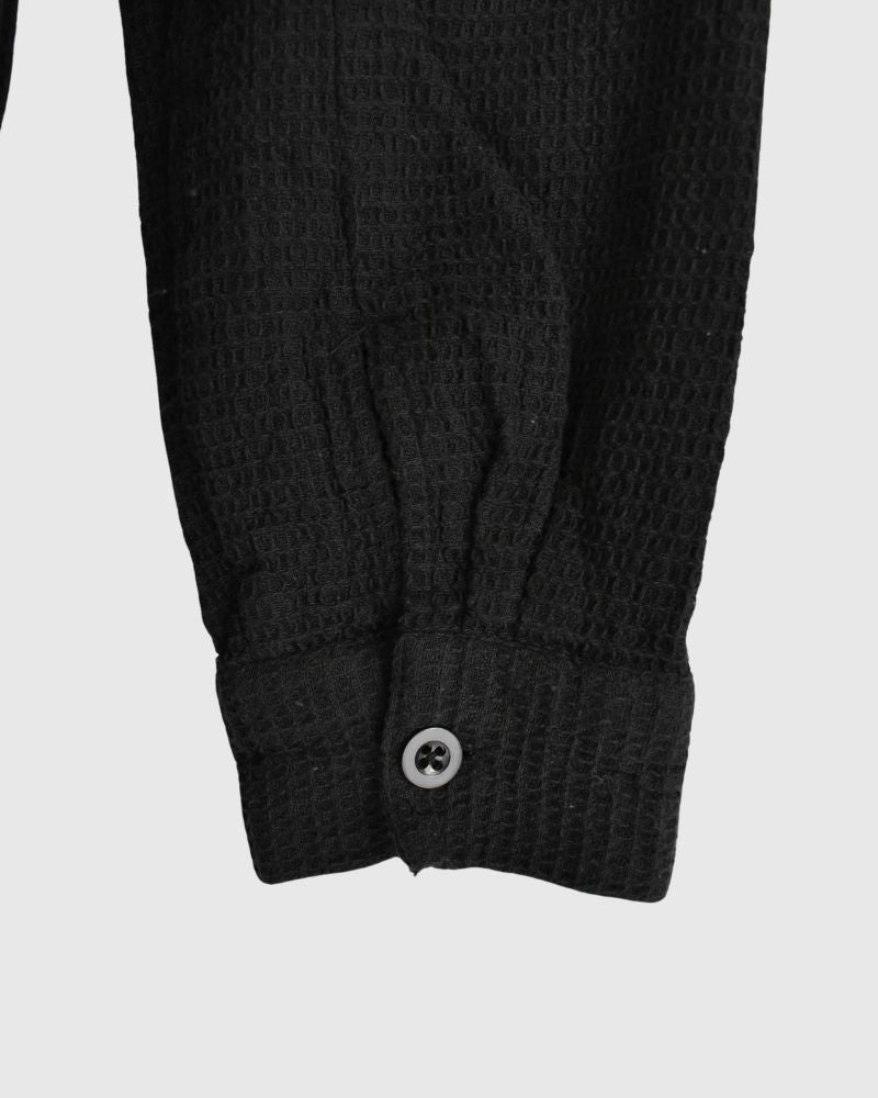 Stand Collar Shirt in Black