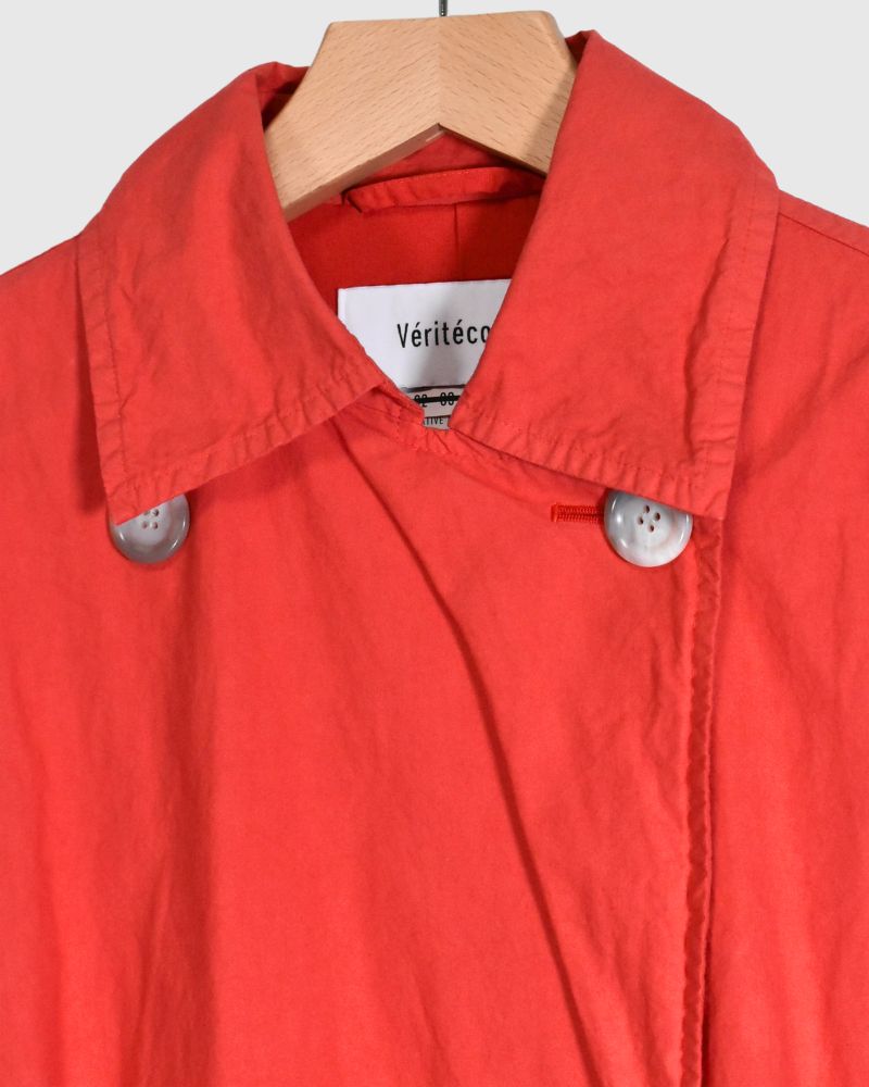 Double Button Coat in OrangeRed