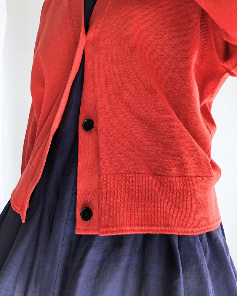 COVE V-Neck Short Cardigan in Orange