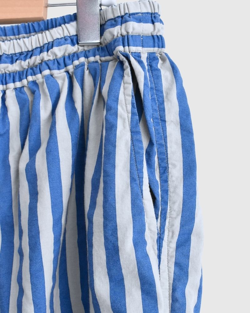 POPLIN WIDE STRIPE (OVERDYE) EASY PANTS in MilkyGrey