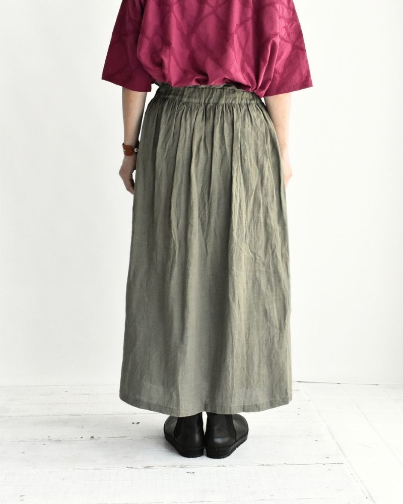 French Linen Skirt in Khaki
