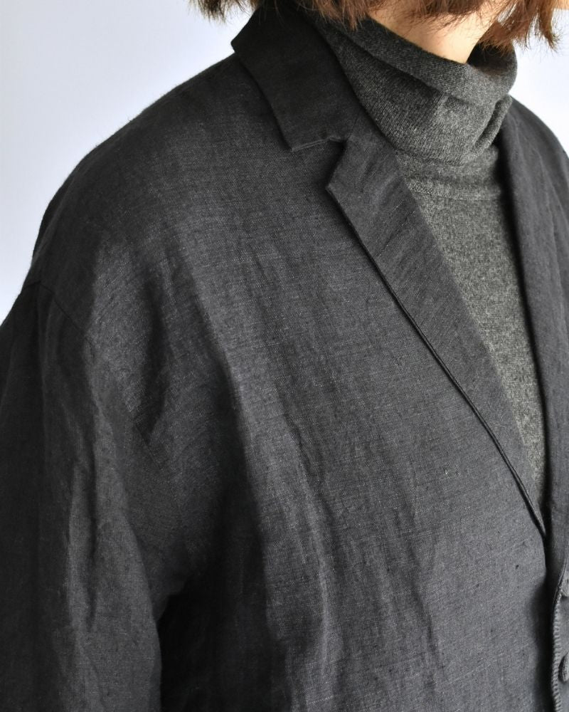 Handwoven 40 Linen Jacket in DarkNavy