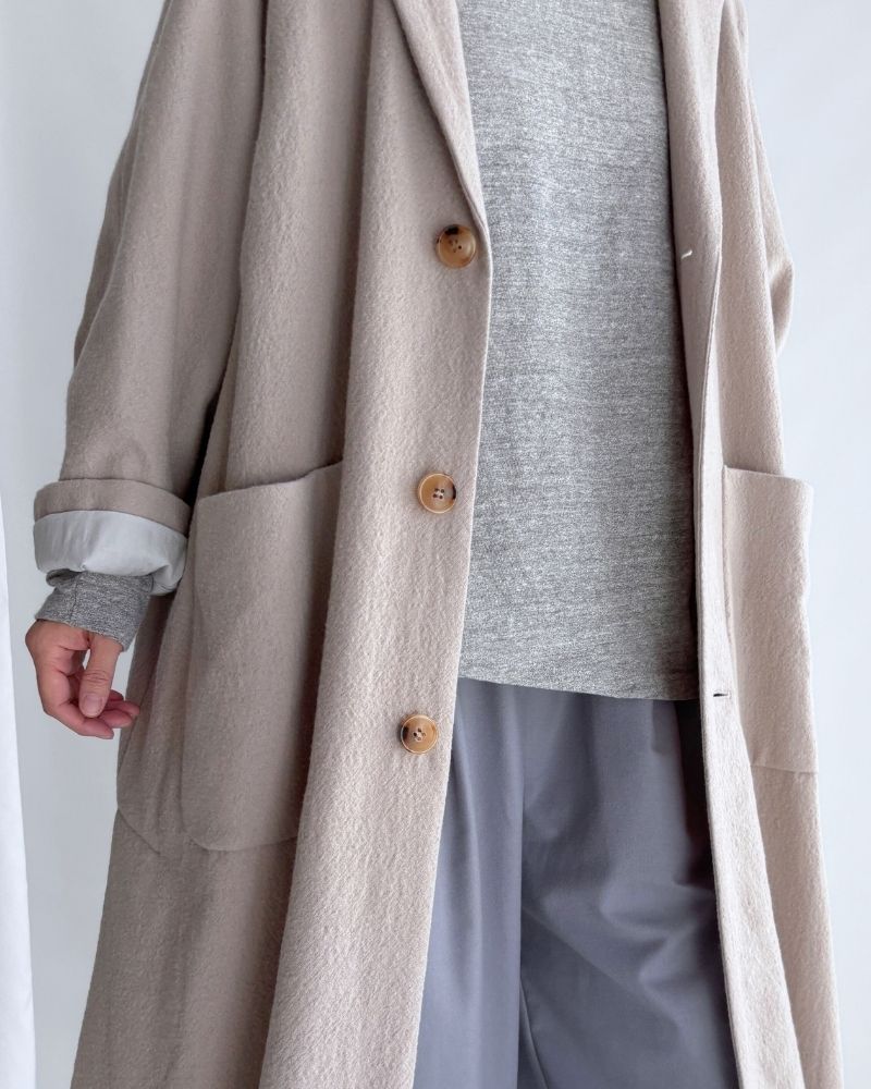 Wool Coat in Beige