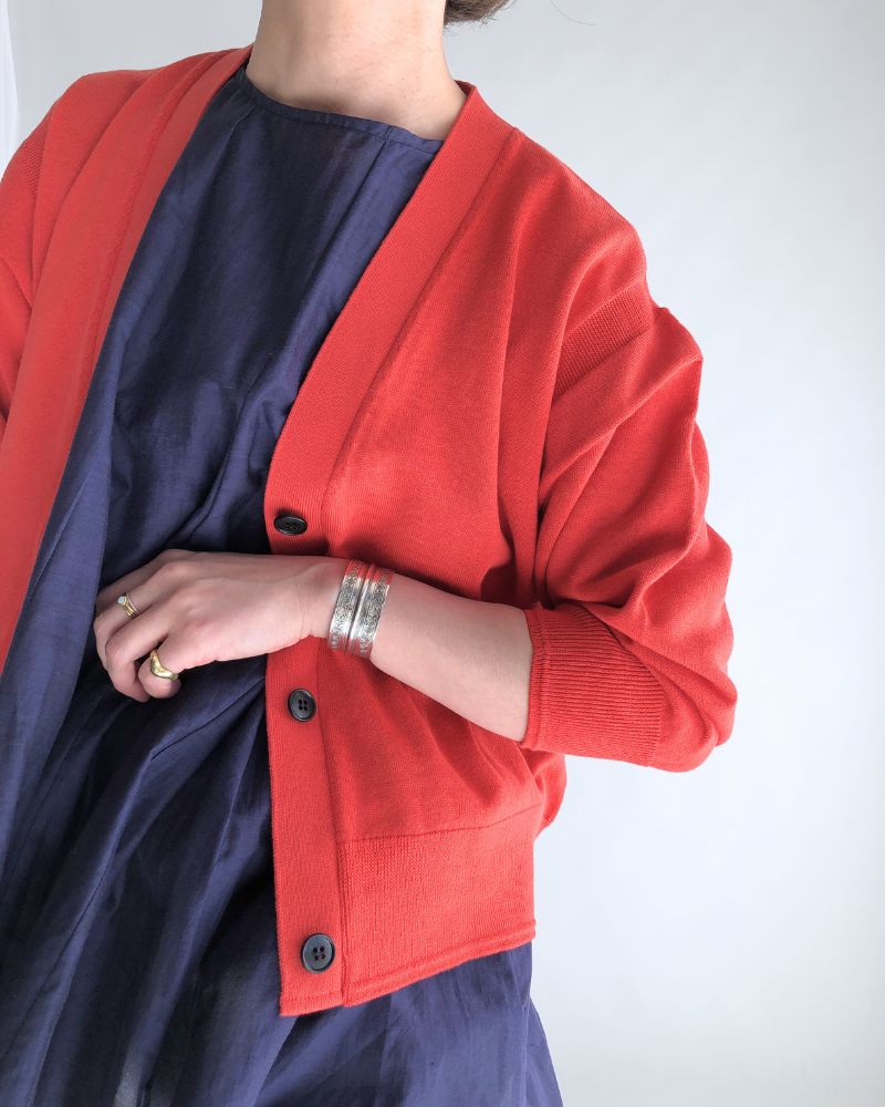 COVE V-Neck Short Cardigan in Orange