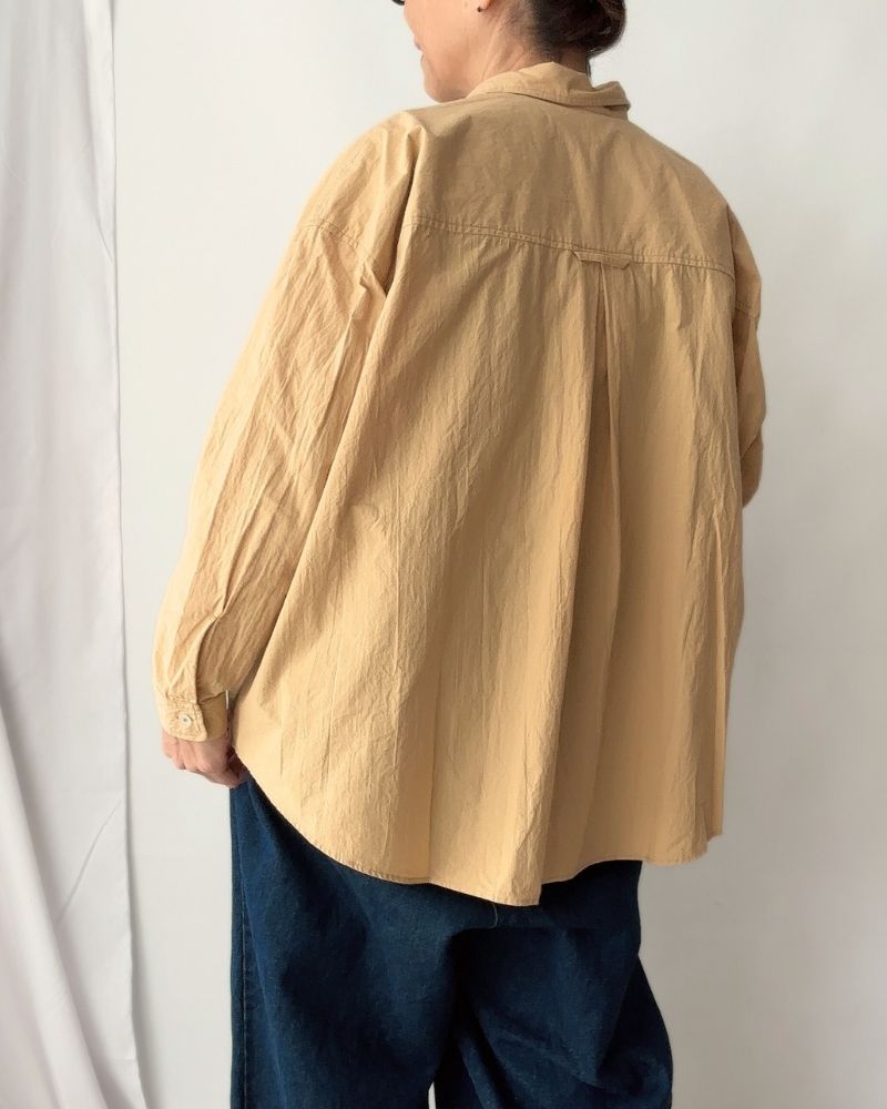 REGULAR COLLAR BIG SHIRT in Mustard