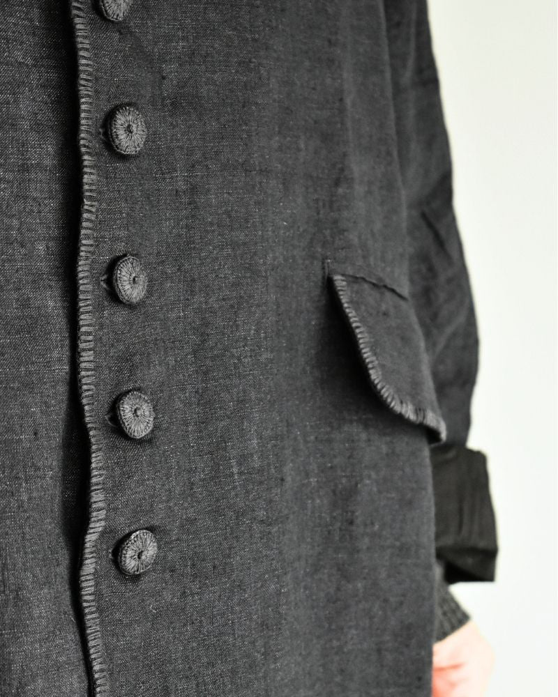 Handwoven 40 Linen Jacket in DarkNavy