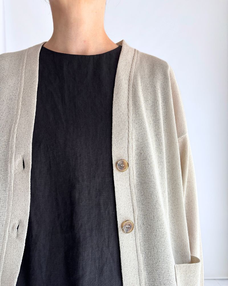 RANDOM WAFFLE CARDIGAN in Beige