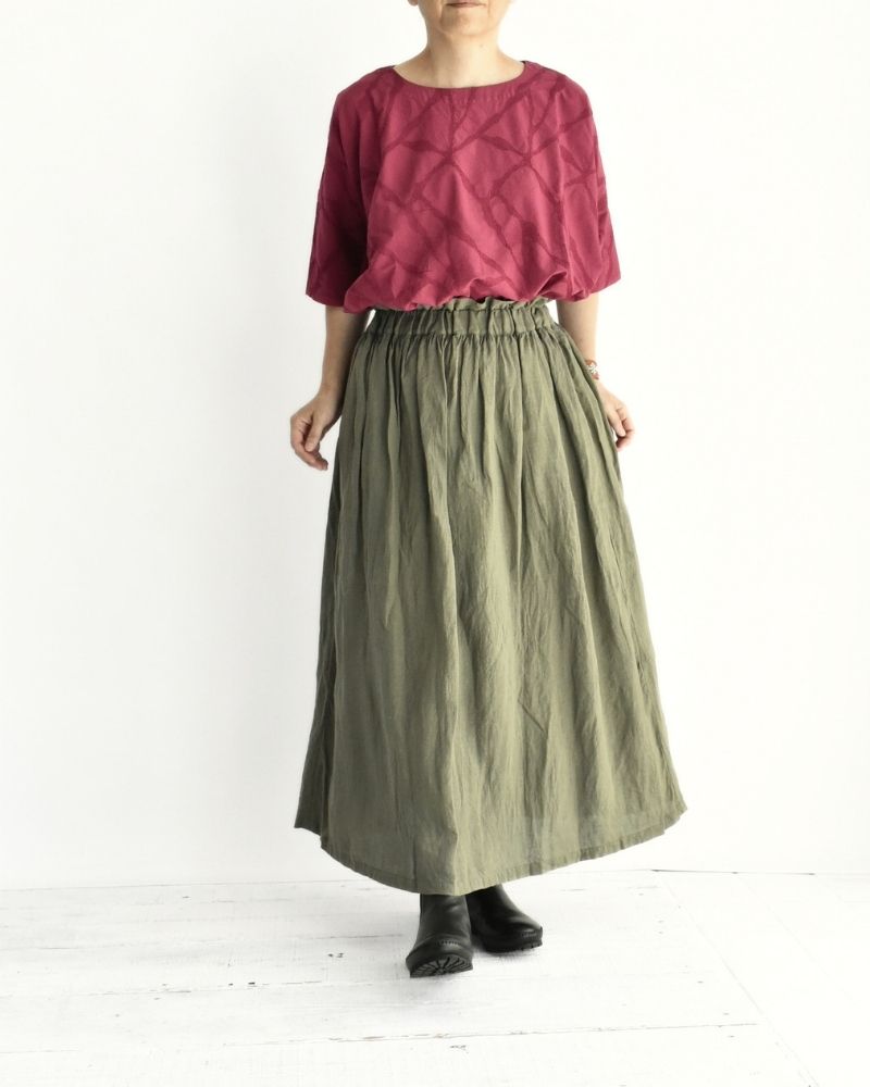French Linen Skirt in Khaki