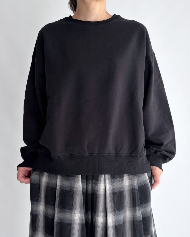 ABBY High Gauge Sweat Pullover in Black