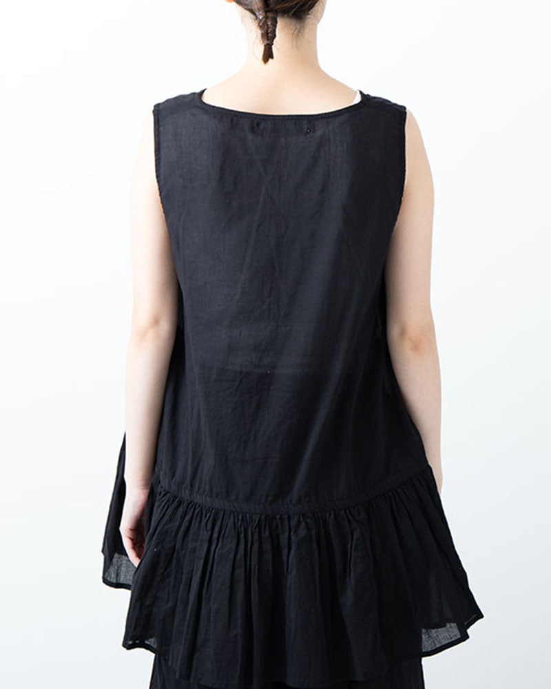 Frill Inner Tunic in Black