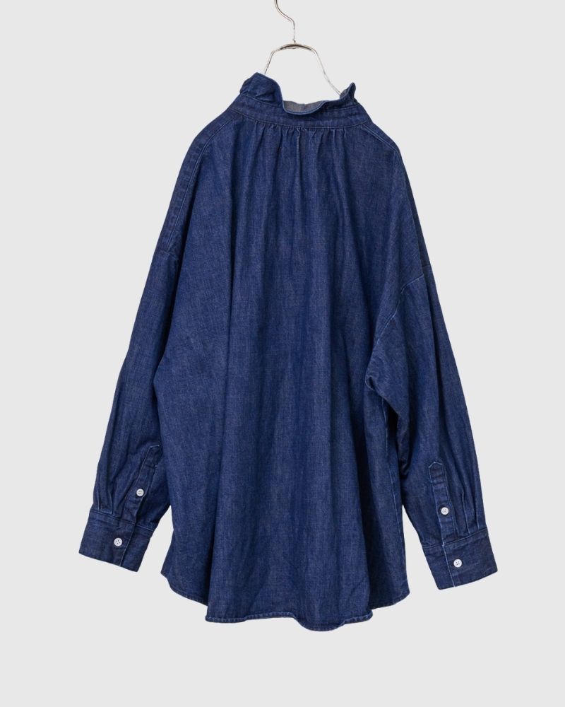 [Pre-order] F/W LA518 Ordinary Denim Frill Blouse (Late Sep - Early Oct)