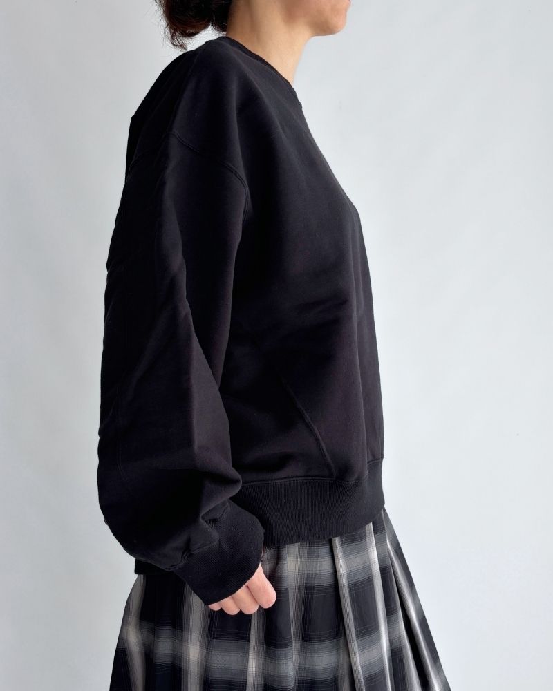 ABBY High Gauge Sweat Pullover in Black