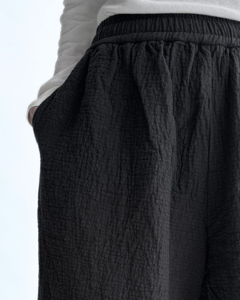 Original Random Stripe Quilted Nouveau Pants in Black