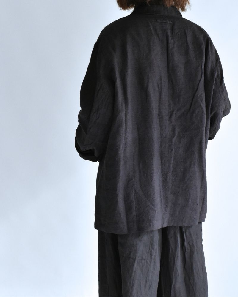 Handwoven 40 Linen Jacket in DarkNavy