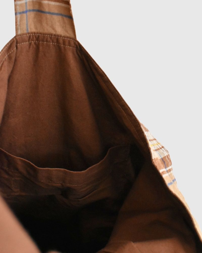 LINEN TARTAN CHECK BAG Check/C