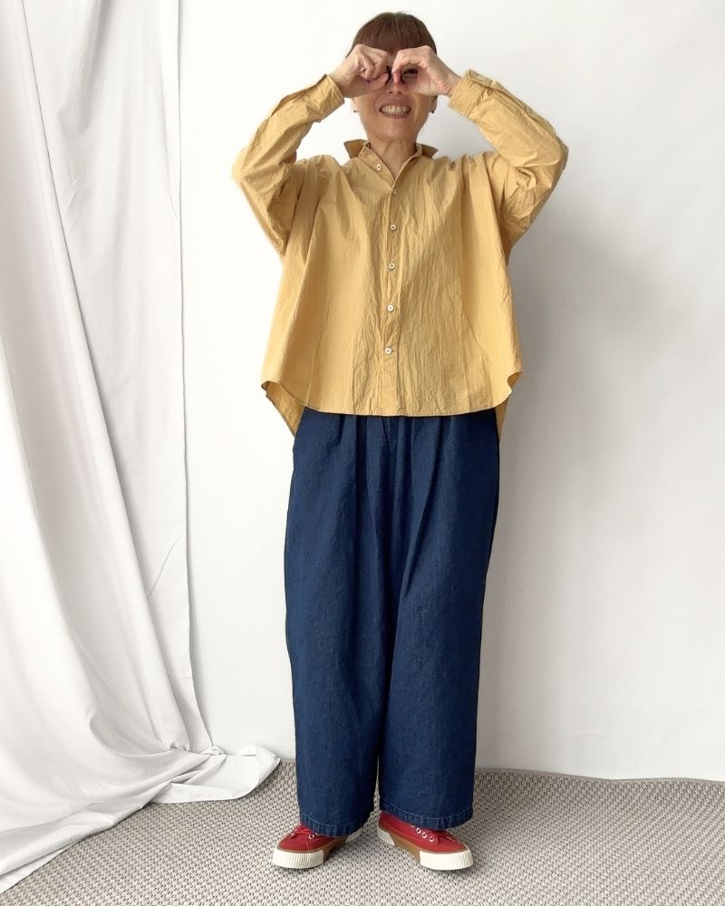 REGULAR COLLAR BIG SHIRT in Mustard