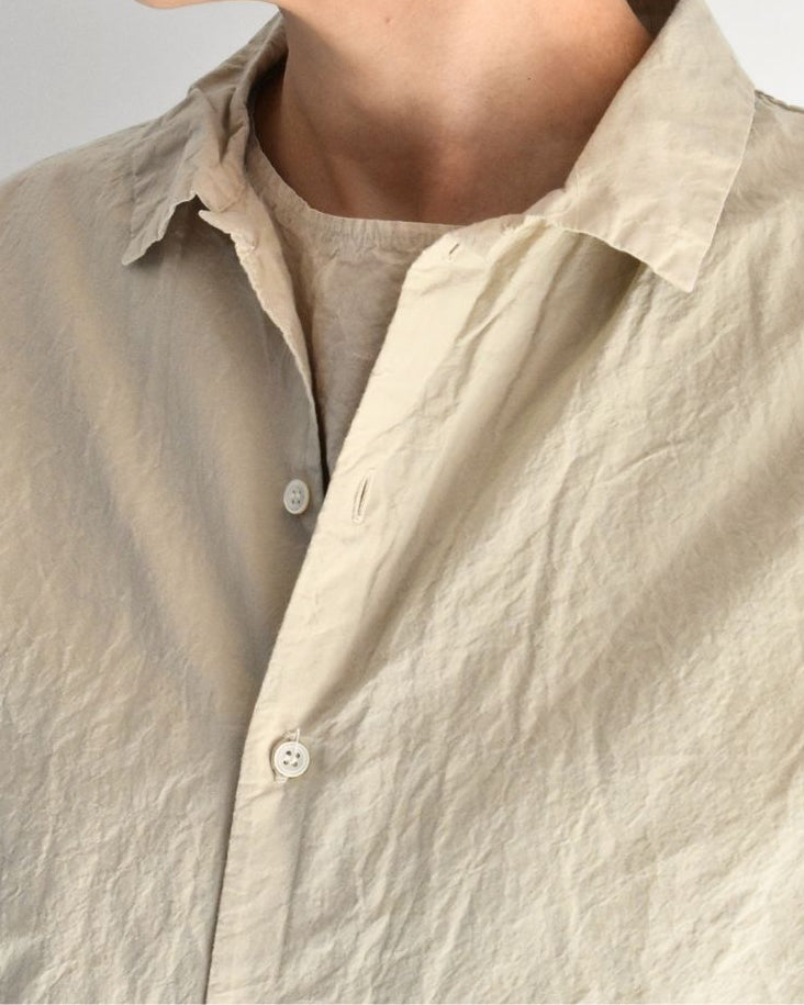 Shrink French Sleeve Shirt in Beige