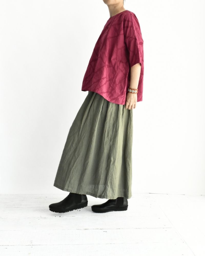 French Linen Skirt in Khaki