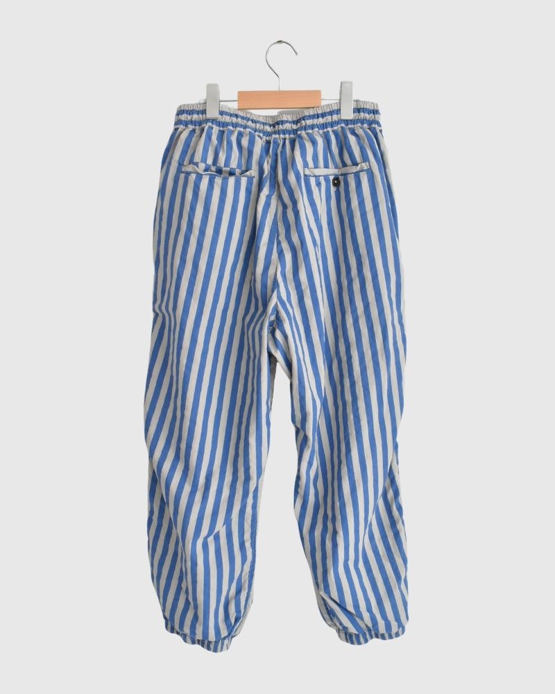 POPLIN WIDE STRIPE (OVERDYE) EASY PANTS in MilkyGrey