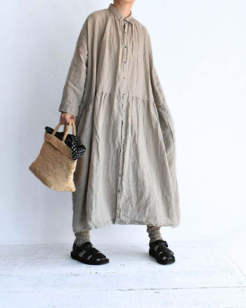 French Linen Dress in Natural