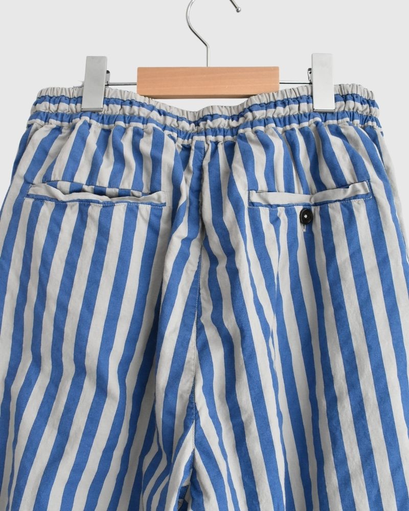 POPLIN WIDE STRIPE (OVERDYE) EASY PANTS in MilkyGrey