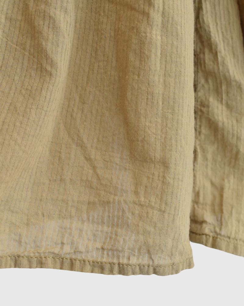 Crew-Neck 3/4 SL Shirt with Mini Pintuck in GreyKhaki