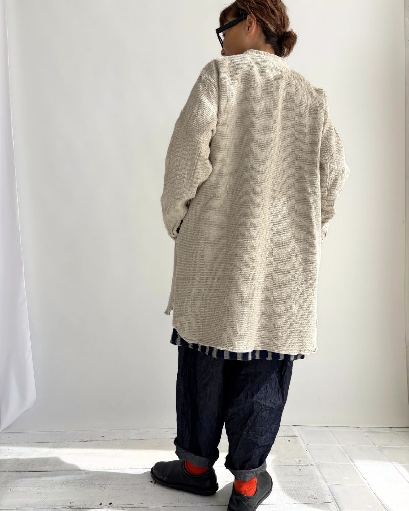 Stand Collar Shirt in MilkyGrey