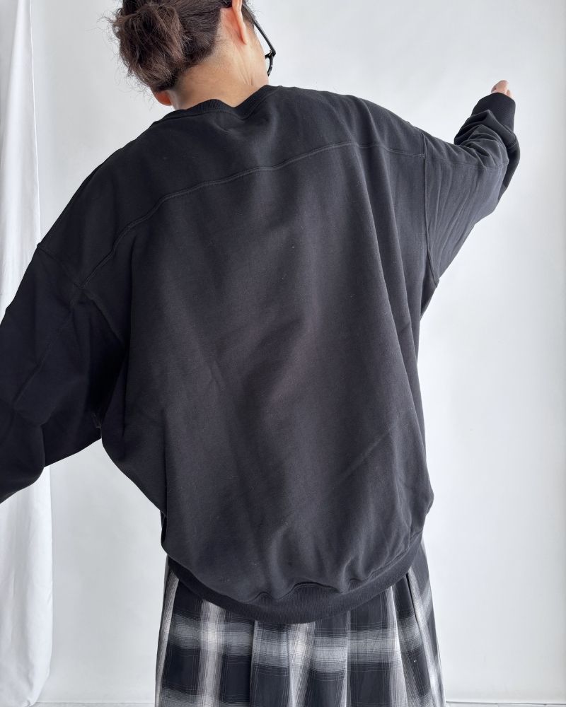 ABBY High Gauge Sweat Pullover in Black