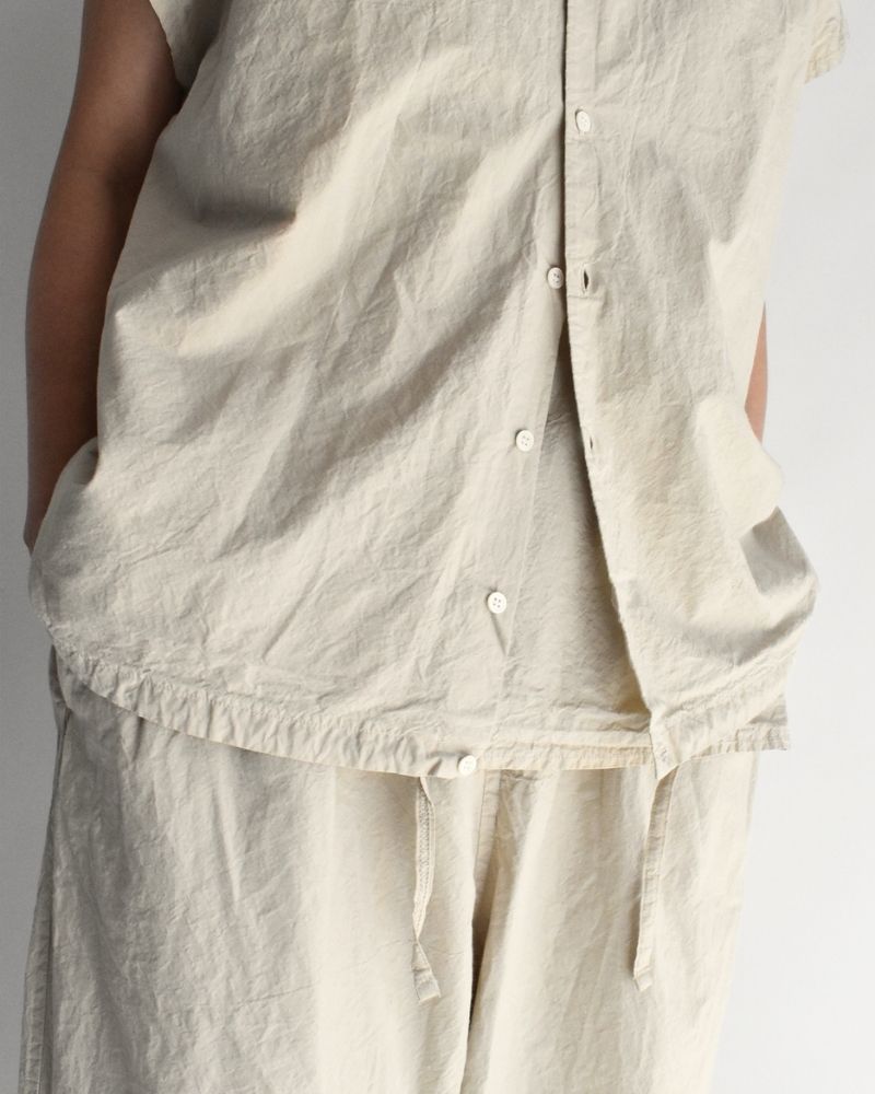 Shrink French Sleeve Shirt in Beige