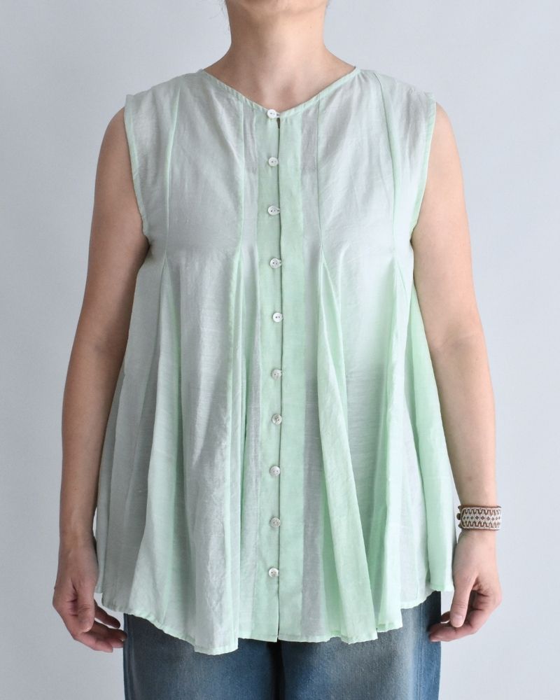 Silk cotton gusset 2-way tank top in LightGreen