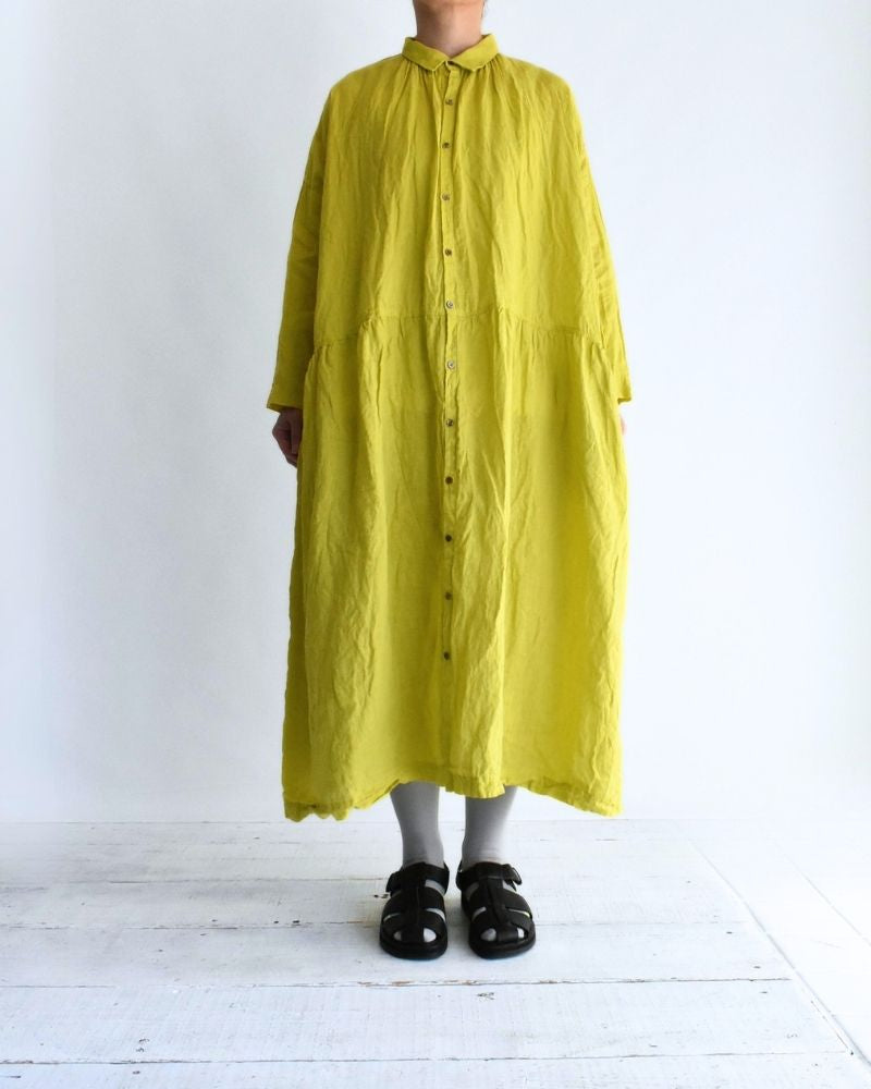 French Linen Dress in Yellow