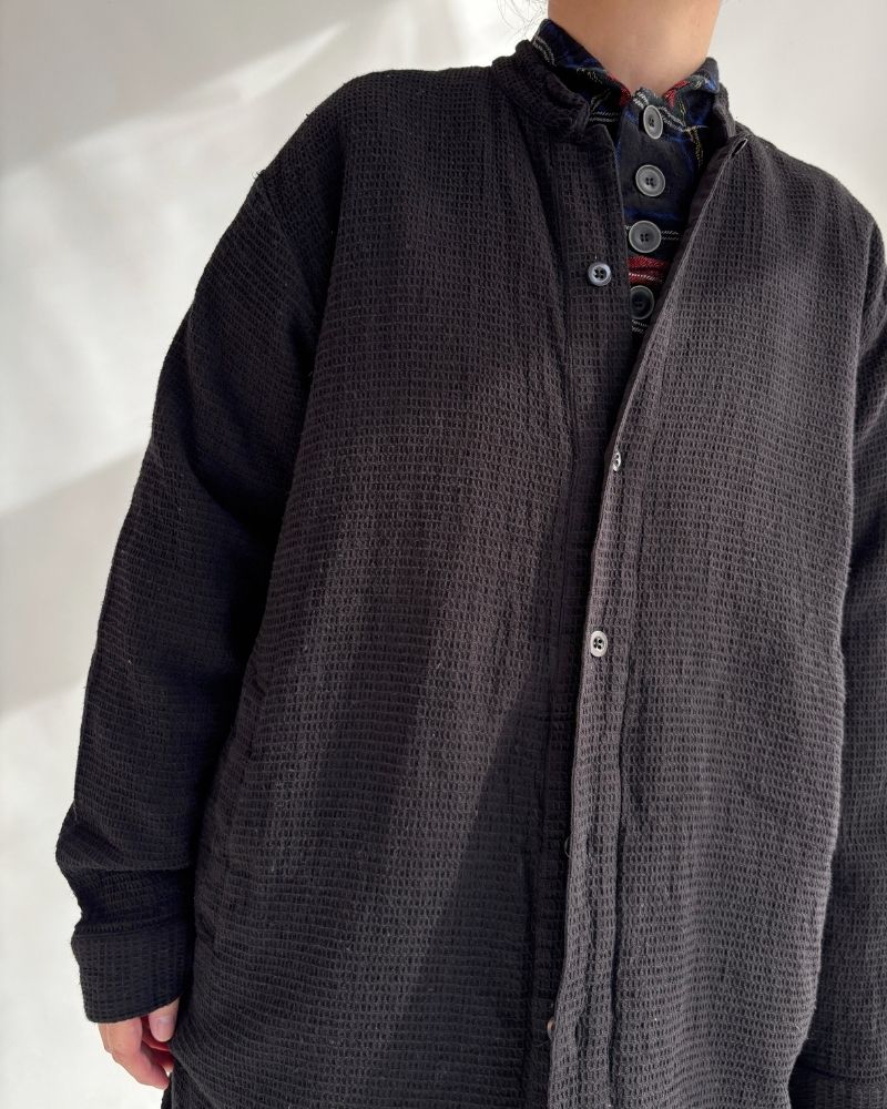 Stand Collar Shirt in Black