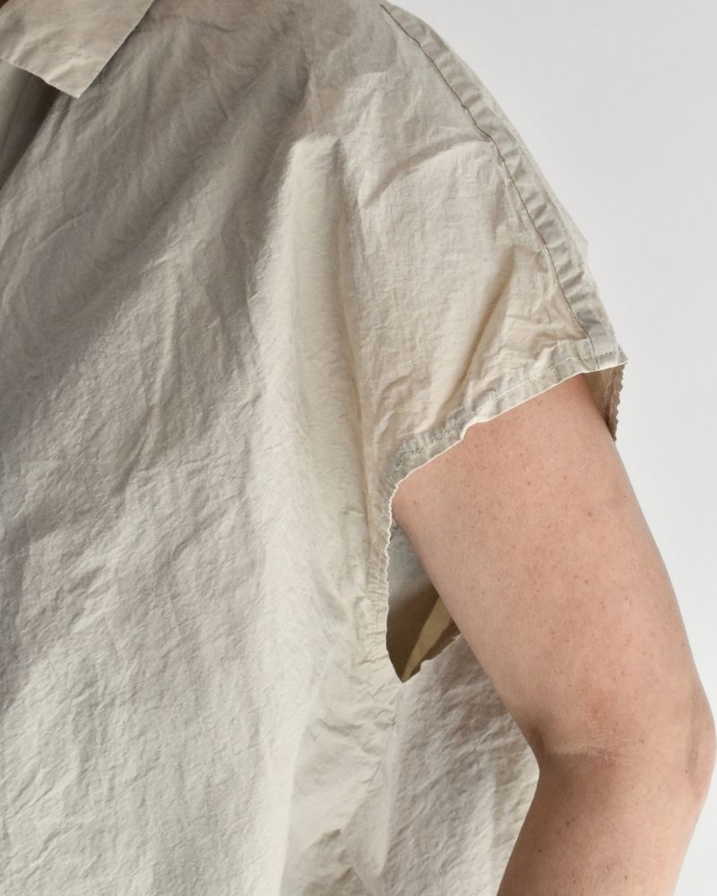 Shrink French Sleeve Shirt in Beige