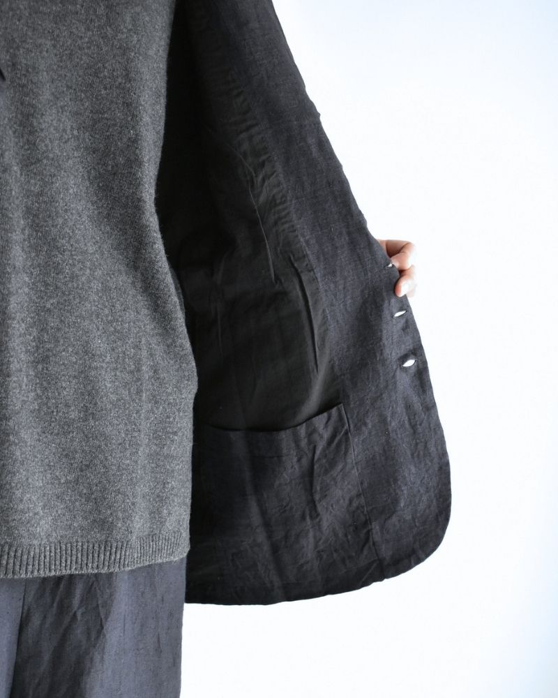 Handwoven 40 Linen Jacket in DarkNavy