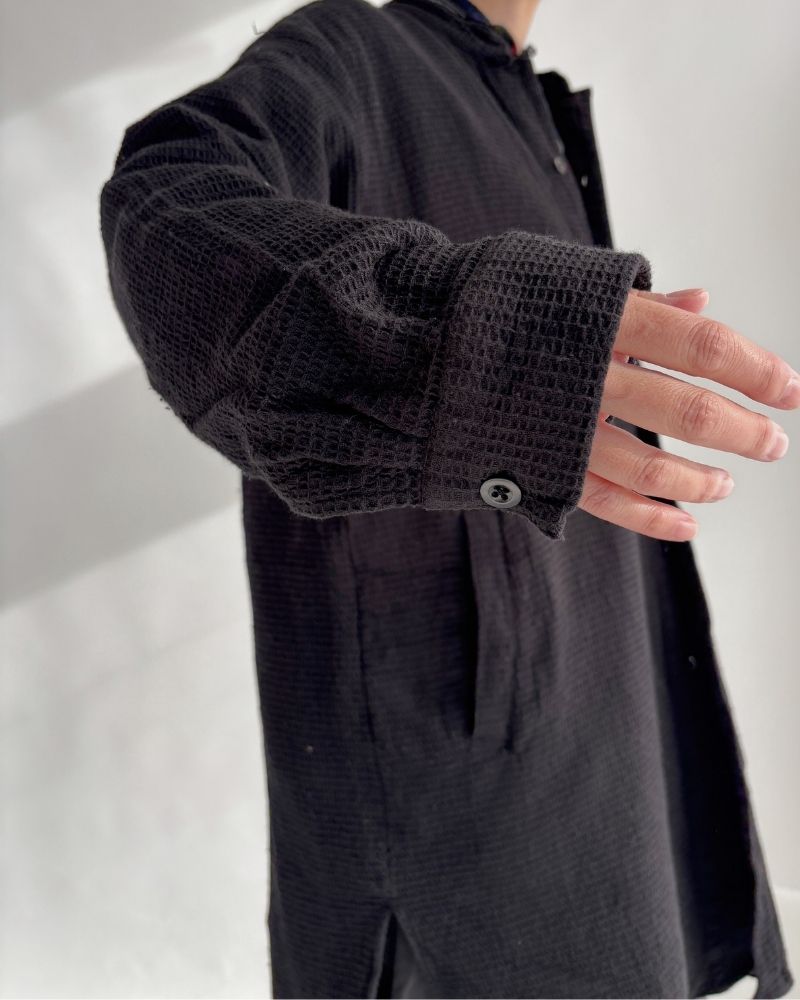 Stand Collar Shirt in Black