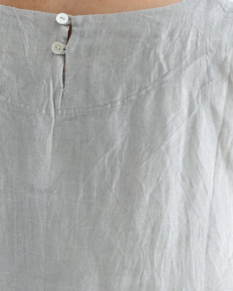 Handwoven 60x60 Linen Pullover Shirt in LightGray