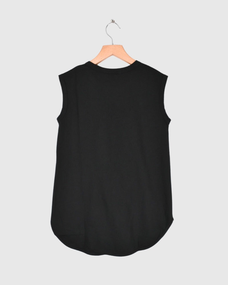 Supre Cotton Jersey Round Hem Tank Top in Black