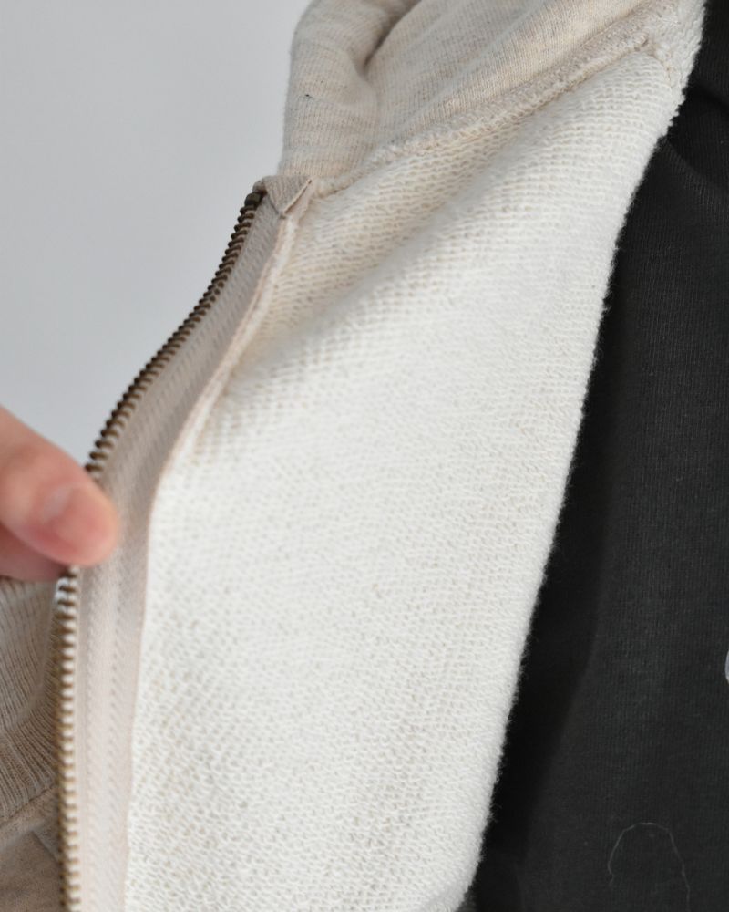 RAFFY FRENCH TERRY ZIP HOODIE in Oatmeal