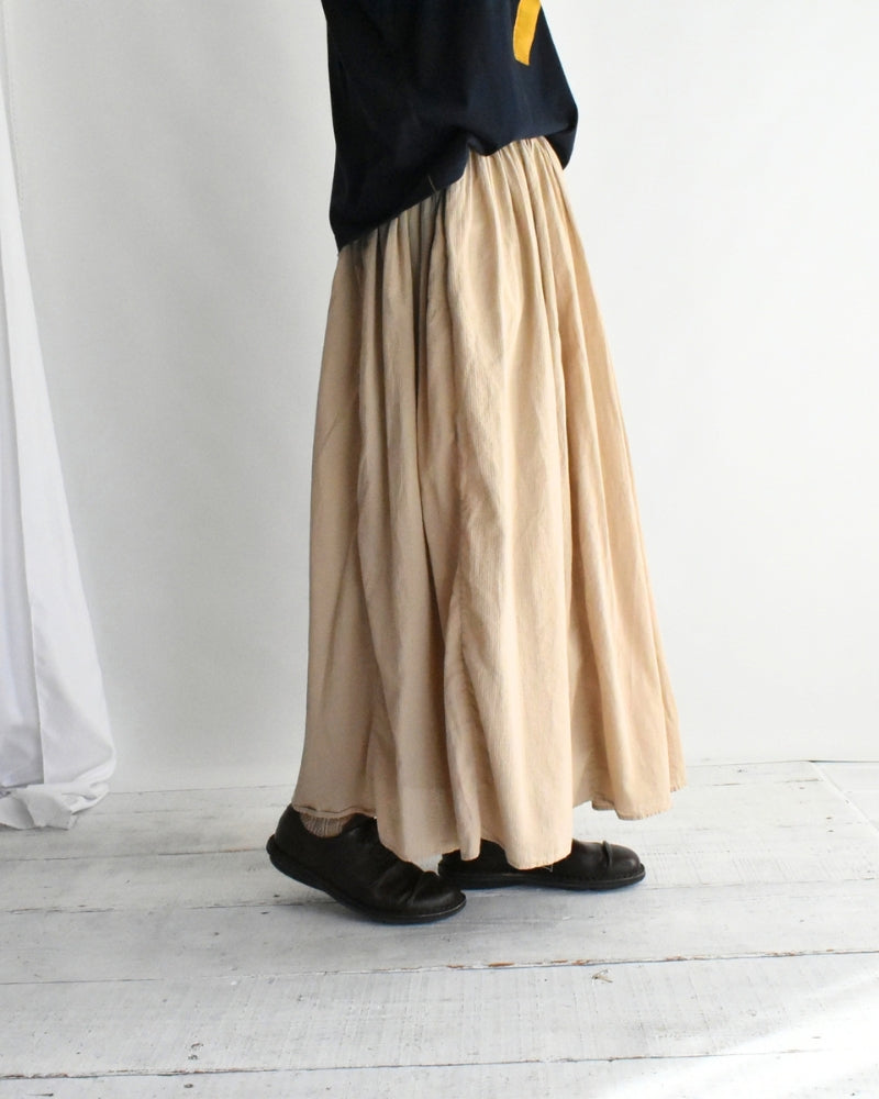 Rajasthan Gathered Skirt in Beige