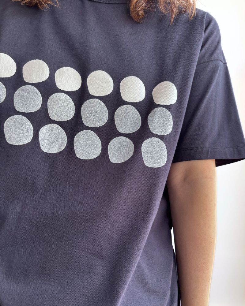 Jersey Print Tee 'CIRCLE' in Navy