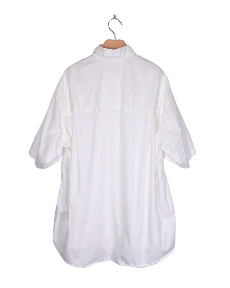 Unisex half sleeve shirt in White