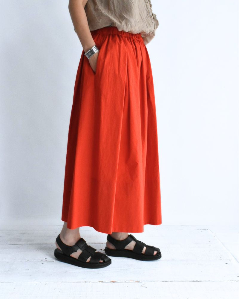 Easy Tuck Skirt in Orange