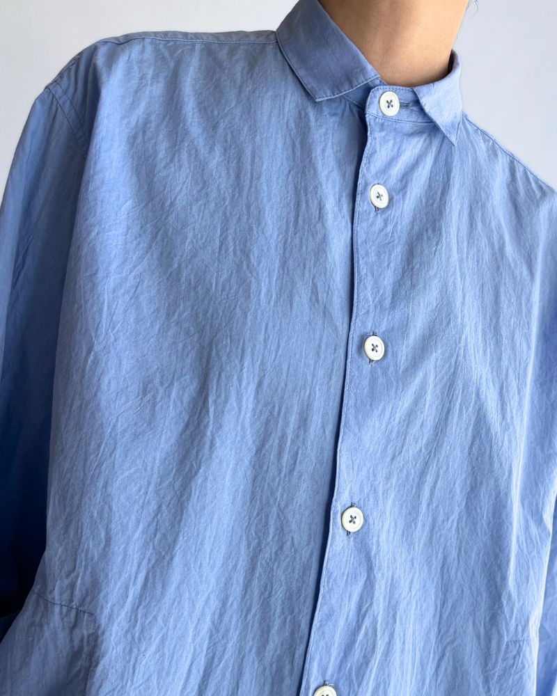 Drawstring shirt in Sax