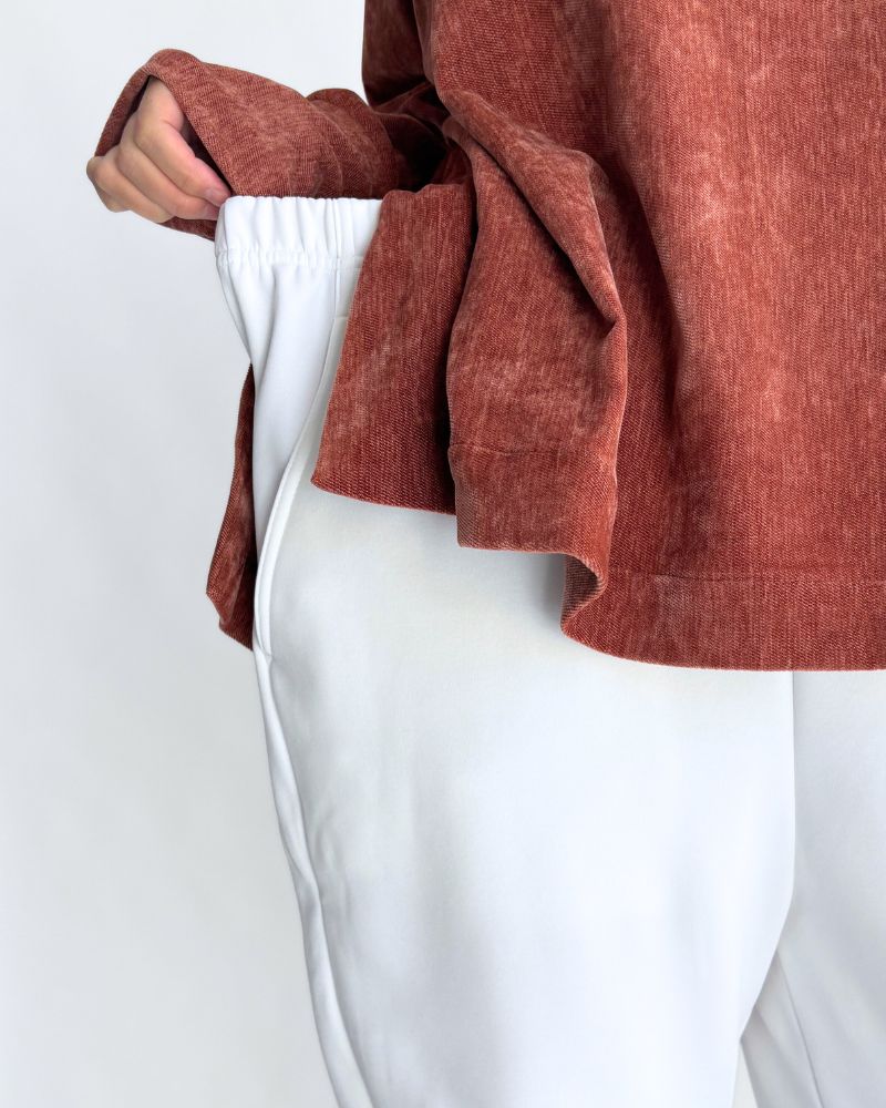 Fleece-lined poncho jodhpurs trousers 'RUNKY' in White