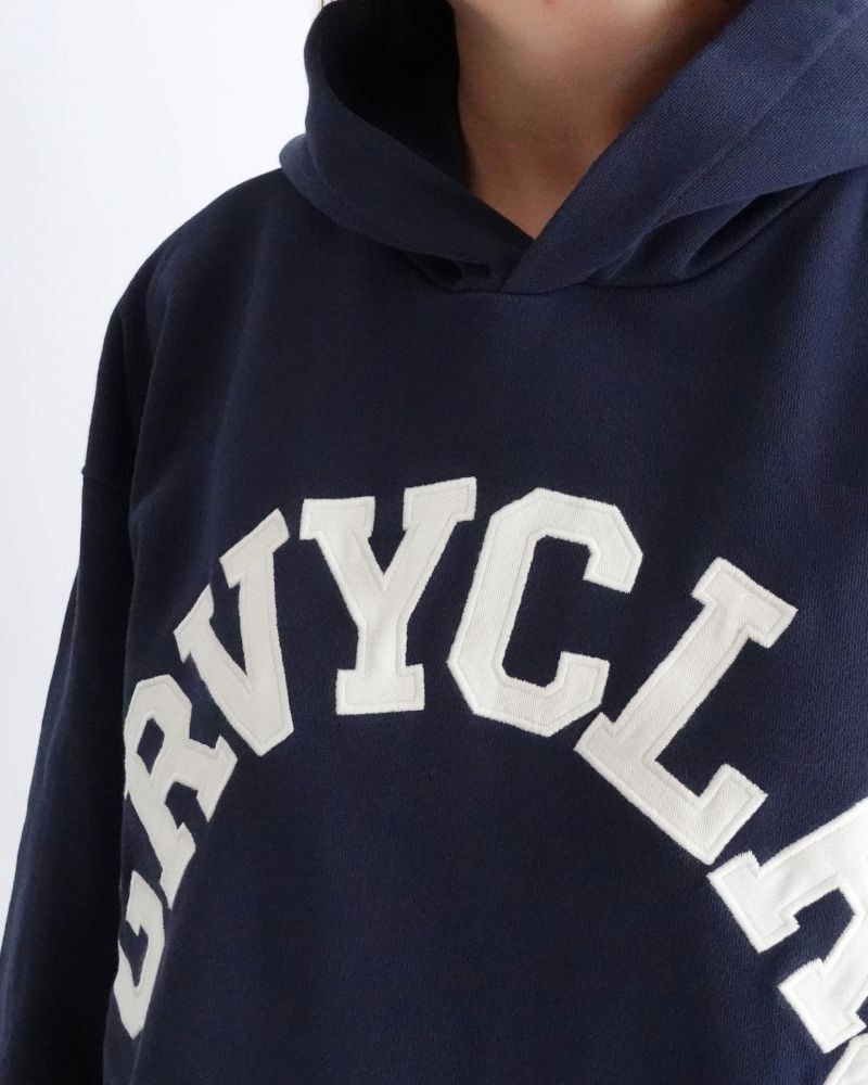 French Terry GRVYCLRS Applique Hoodie (MENS) in Navy