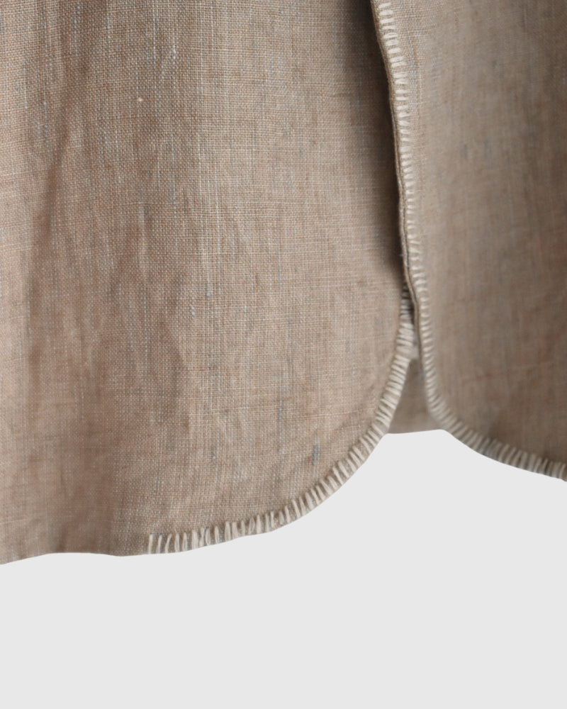 Handwoven 40 Linen Jacket in Beige
